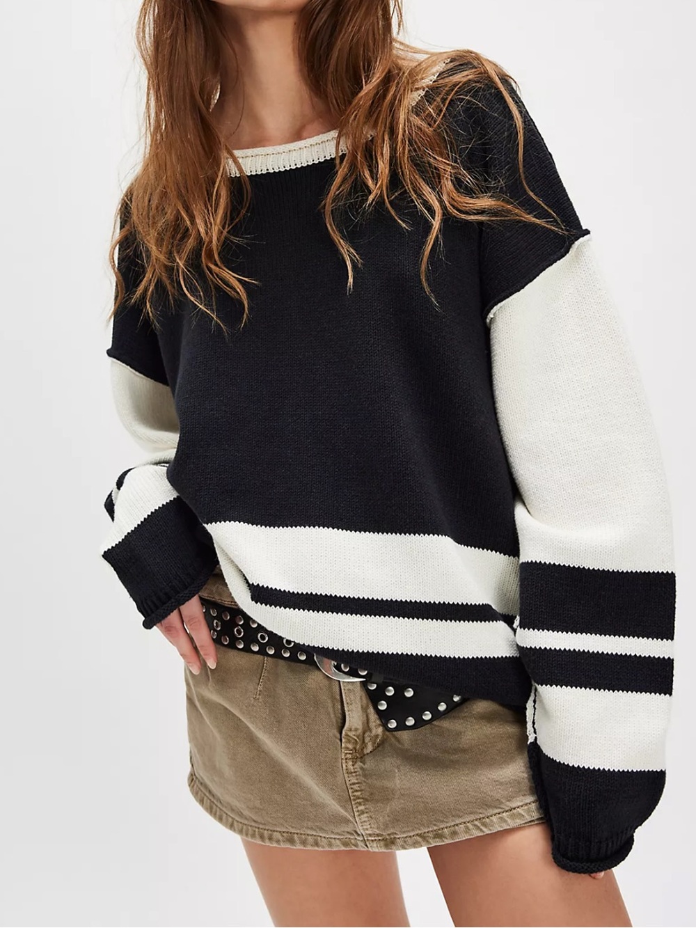 Nwot We The Free Ella Colorblock Roll-Neck Knit Sweater - Sold out online
